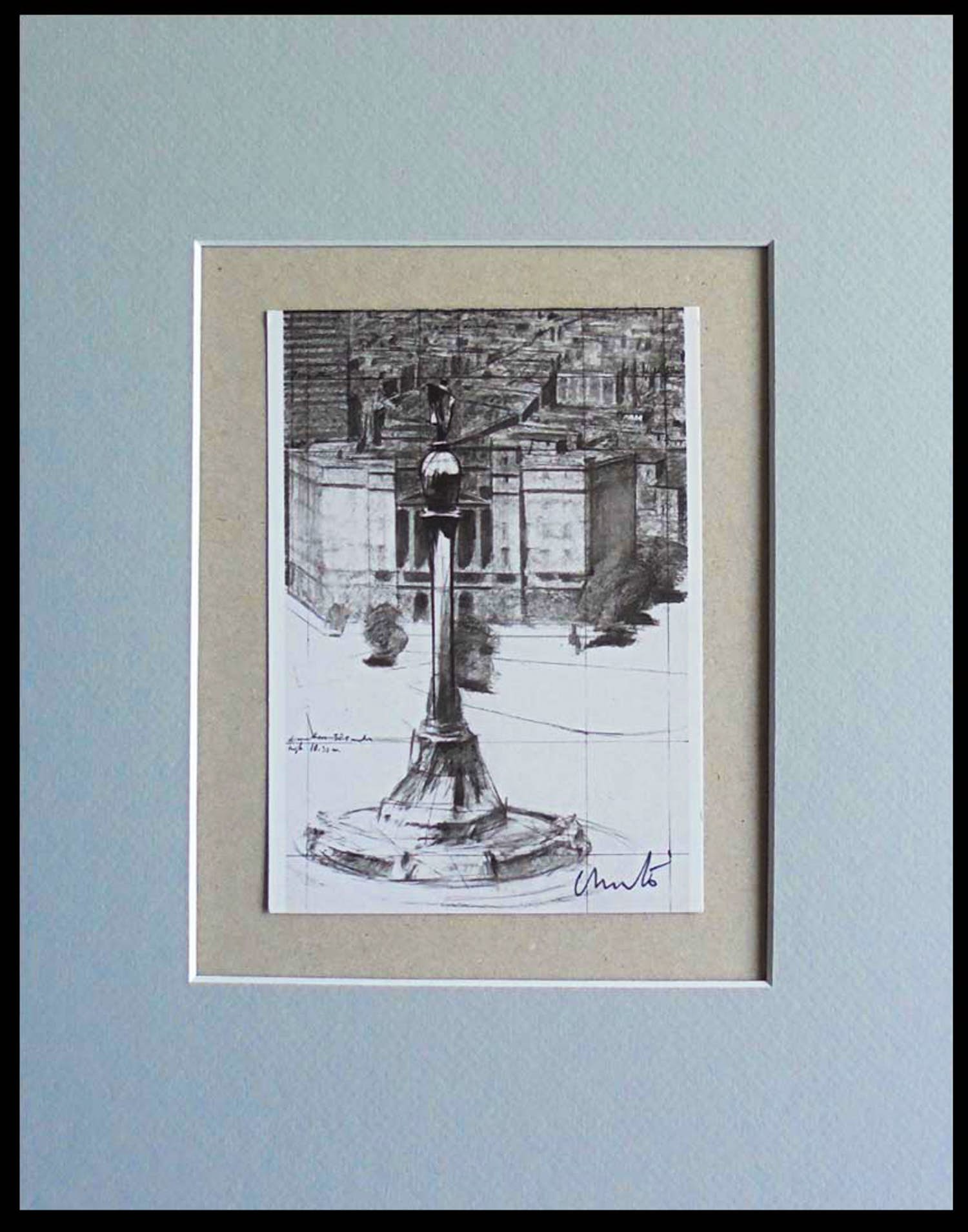 Christo - Project Monument Christobal Colòn , Barcelona 1978 - artcard - handgesigneerd verkocht voor € 90!