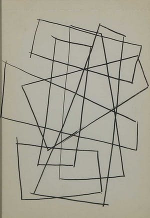 Siep van den Berg - Lot van twee pentekeningen, Geometrisch abstracte composities - Ingelijst kopen? Bied vanaf 35!