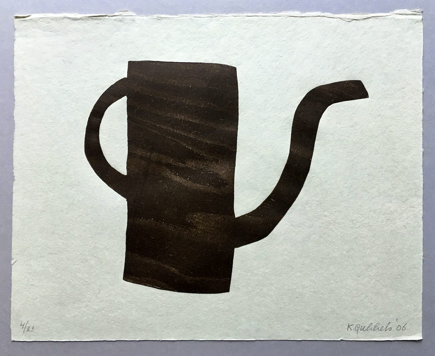 Klaas Gubbels - houtdruk 'Bruine kan ’ - 2006 - oplage 23 kopen? Bied vanaf 350!