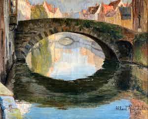 Albert Goethals - "Brugge - Pont de la Tour" (Impressionisme) verkocht voor € 200!