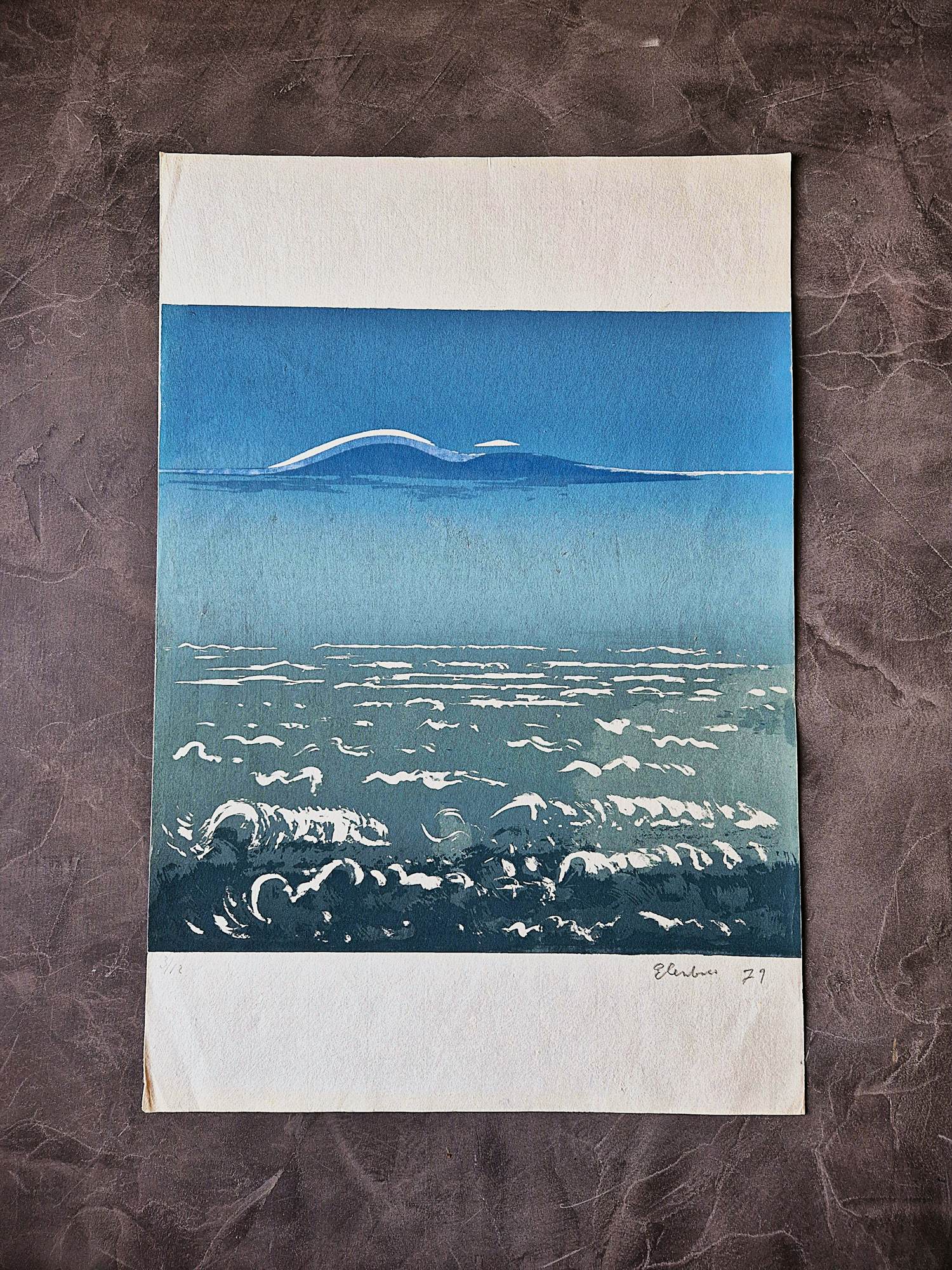 Wally Elenbaas - Mooie kleuren lithografie "kust" - zeer kleine oplage (12) - gesigneerd kopen? Bied vanaf 57!