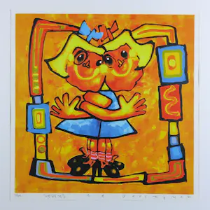 Ad Verstijnen - Zeefdruk, Twins - Ingelijst kopen? Bied vanaf 50!