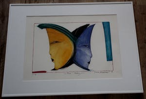 Dana Andreev - Ingelijst zeefdruk: Two moons - 1999 kopen? Bied vanaf 125!