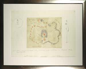 Anton Heyboer - Ets, The tears of the man is the milk in the woman breast - Ingelijst (Groot) verkocht voor € 200!