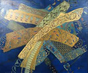 Valentin Bakardjiev - Olieverf op doek, Wild carpet III, (Groot) verkocht voor € 1!