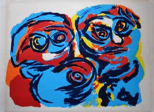 Karel Appel - Litho - 2 Heads verkocht voor € 850!