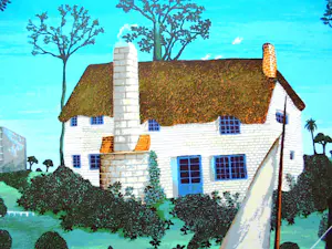 Gorki Bollar - Romantisch uitje langs het water. Naïeve kunst. Prachtig van kleur. kopen? Bied vanaf 125!