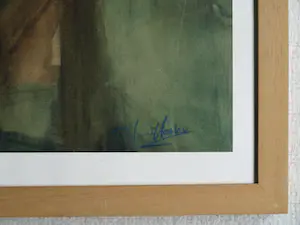 Bob ten Hoope - Ingelijste aquarel , Zonnebloem op Stoel – Lijst, 58 x 48 cm. kopen? Bied vanaf 1!