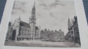 Niet of onleesbaar gesigneerd - stadsgezicht Brussel - E. Constant ? kopen? Bied vanaf 1!