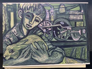 Ru van Rossem - Jongen met konijn kopen? Bied vanaf 20!