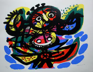 Anton Rooskens - litho: compositie met vogels - 1976 kopen? Bied vanaf 395!