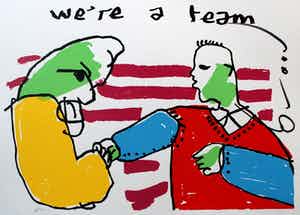 Herman Brood - grote zeefdruk - We're a team verkocht voor € 275!