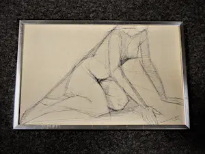 Siep van den Berg - Kubistische in 1954 gemaakte Inkt tekening "zittend vrouwelijk naakt" ingelijst kopen? Bied vanaf 35!