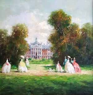 Fritz Möritz - Promenade vor dem Schloss zu Münster verkocht voor € 175!