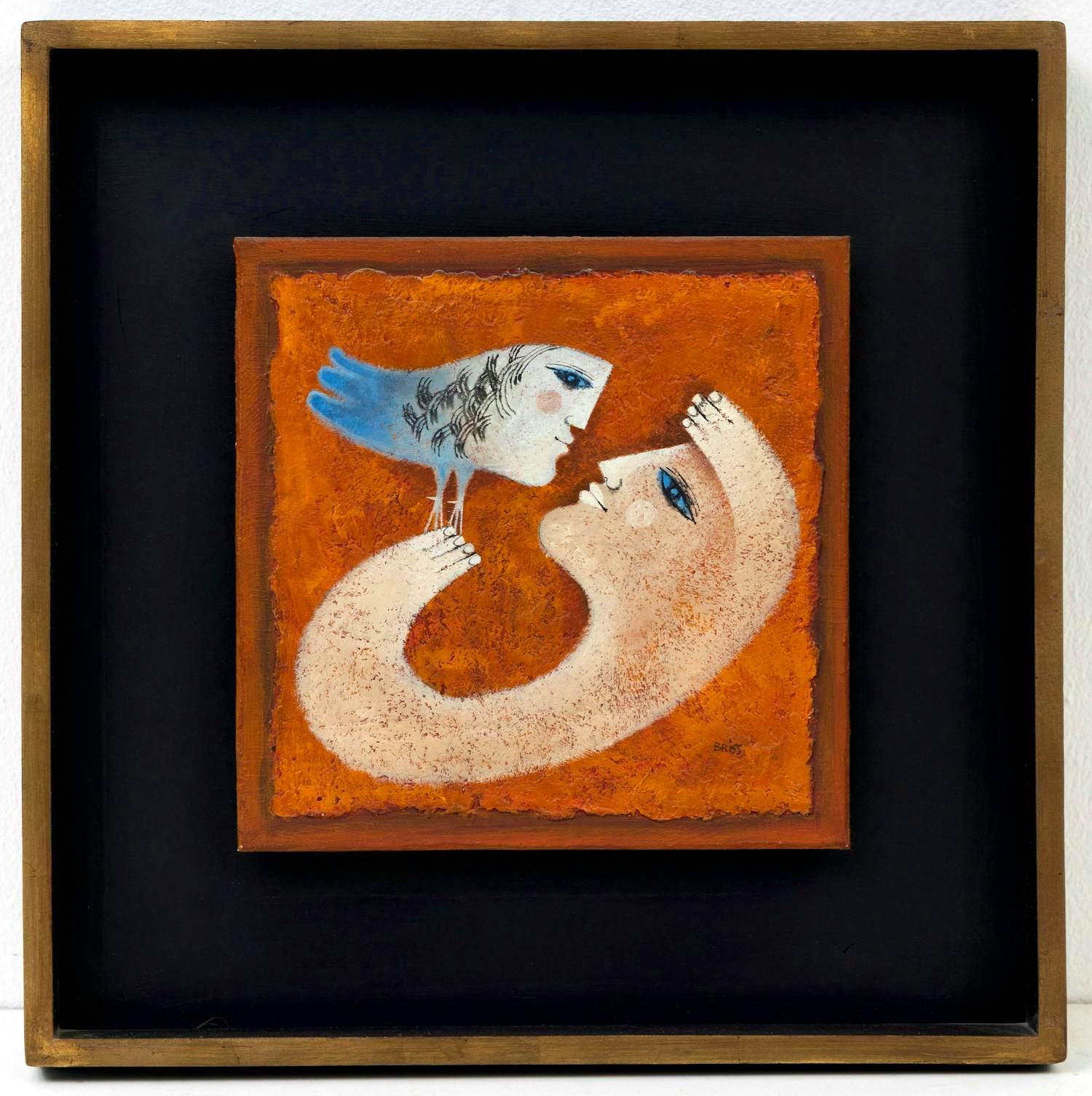 Sami Briss - Ingelijste olieverf op board: 'Conversation' kopen? Bied vanaf 1099!