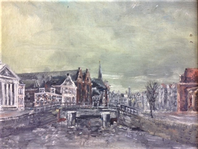 Niet of onleesbaar gesigneerd - Oud stadsgezicht kopen? Bied vanaf 1!