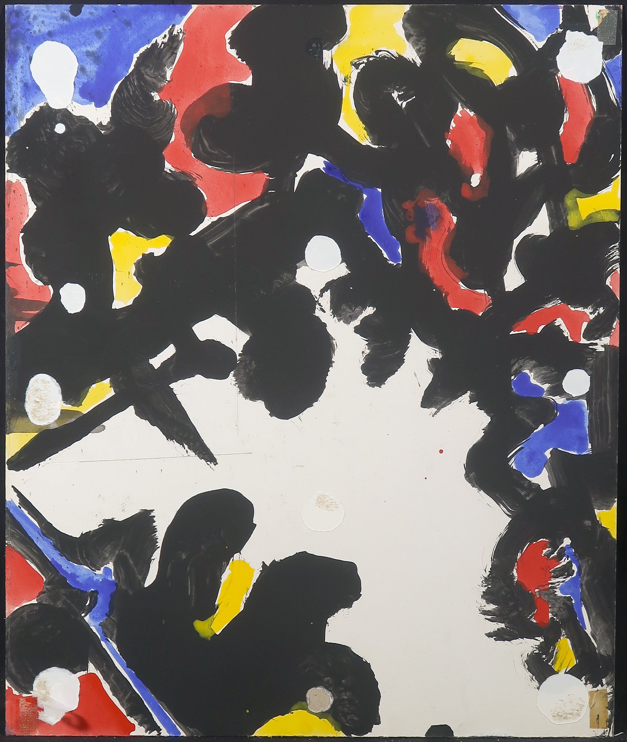 Maarten Frenken - Gouache op board, Van kromme lijnen en rechte vlakken kopen? Bied vanaf 1!