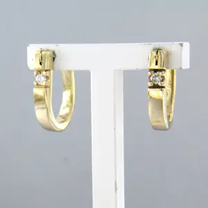 14k geel gouden oorhangers bezet met briljant geslepen diamant tot. 0,06ct kopen? Bied vanaf 450!