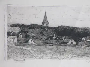 Johannes Graadt van Roggen - Gezicht op Domburg - Ets kopen? Bied vanaf 110!