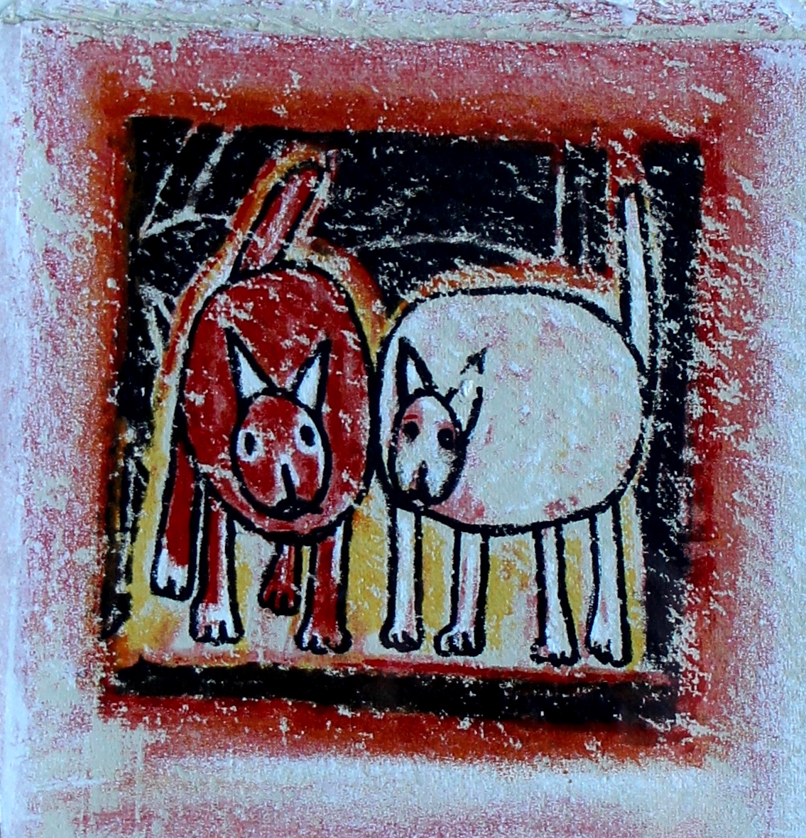 Hans Innemee - zeefdruk: Fat Cats - 1998 verkocht voor € 79!