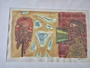 Jan van Wessum - Twee Figuren omgeven door vormen kopen? Bied vanaf 80!