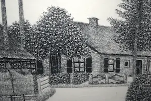 Sal Meijer - litho - Blaricum, Eemnesserweg 4 kopen? Bied vanaf 75!