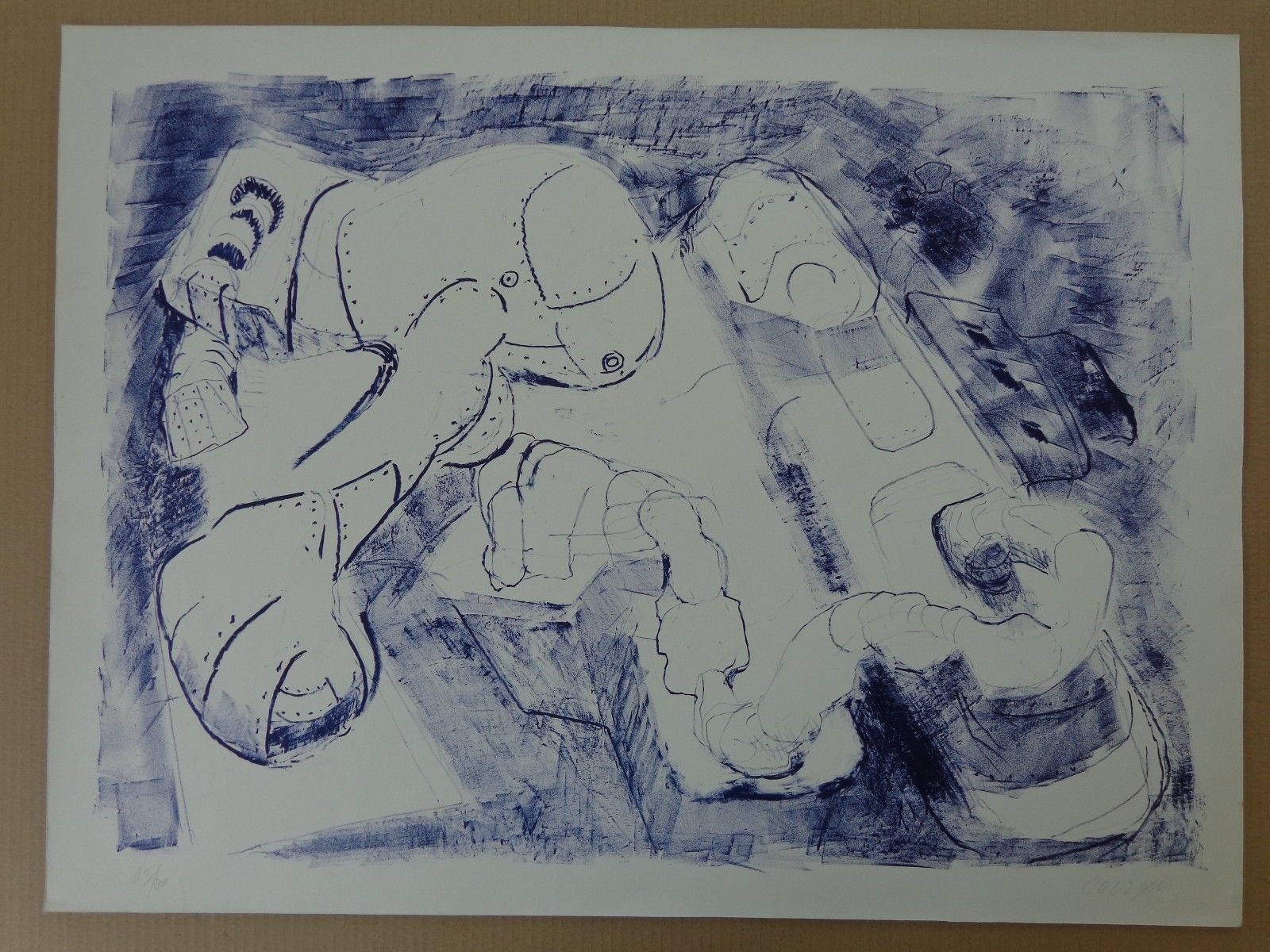 Wessel Couzijn - KONSTRUKTIE / KLEURLITHO / 56x75cm / SIG kopen? Bied vanaf 50!