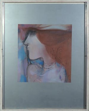 Theo van der Nahmer - Pastel/krijt op papier, Vrouw nr. 2 - Ingelijst kopen? Bied vanaf 1!