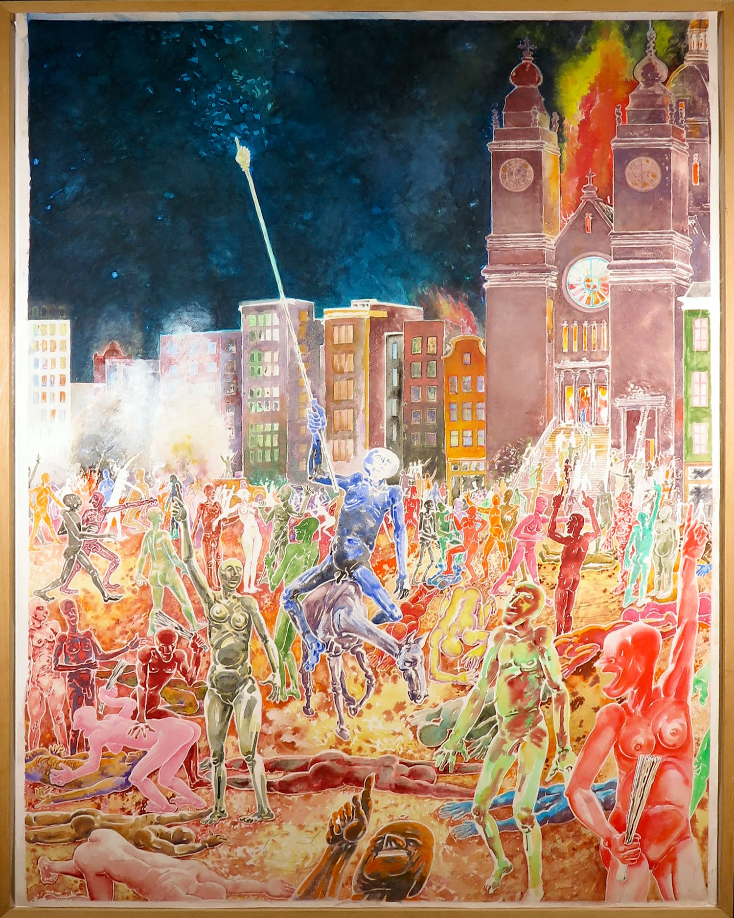 Henri de Haas - Aquarel, Het afscheid - Ingelijst (Zeer groot) verkocht voor € 1!