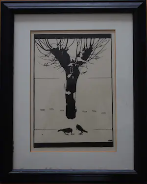 Jan Wittenberg - houtgravure - Knotwilg in de Winter kopen? Bied vanaf 125!