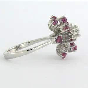 18k wit gouden ring met robijn en briljant geslepen diamant 0.16ct - rm 16.25 kopen? Bied vanaf 400!
