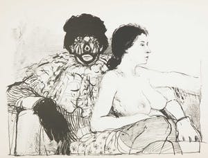 Aat Veldhoen - Rotaprint, Clown met naakte vrouw kopen? Bied vanaf 50!