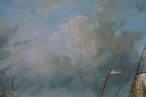 Niet of onleesbaar gesigneerd - Zeegezicht met zeilschepen op zee kopen? Bied vanaf 1!