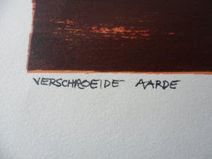 Leen Droppert - Zeefdruk, Titel, "Verschroeide aarde". kopen? Bied vanaf 10!