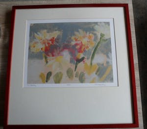 Viviane Klagsbrun - Zeefdruk. Stilleven met bloemen . kopen? Bied vanaf 20!