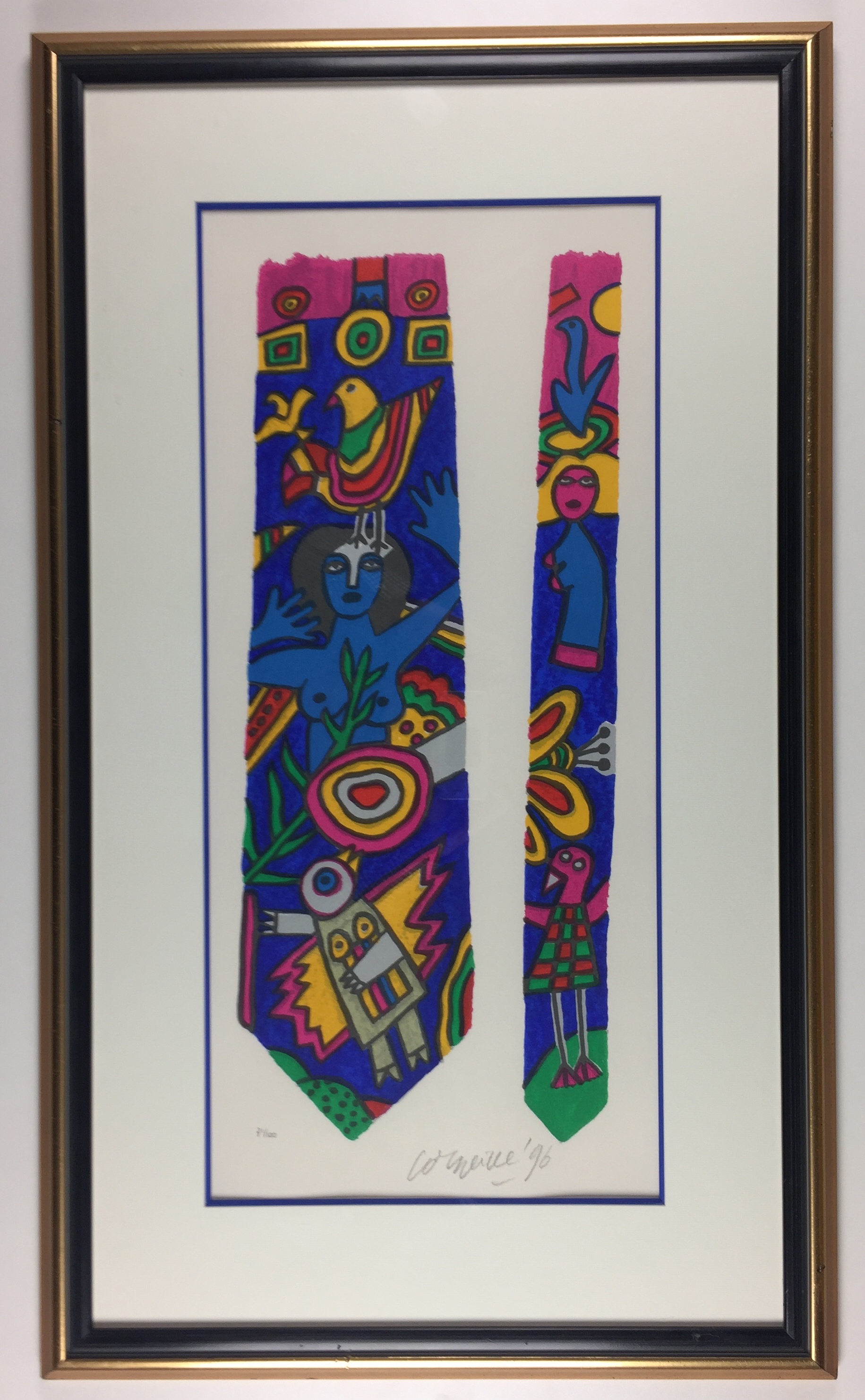 Corneille - zeefdruk, 'Ontwerp stropdas', 1998 (INGELIJST) kopen? Bied vanaf 199!