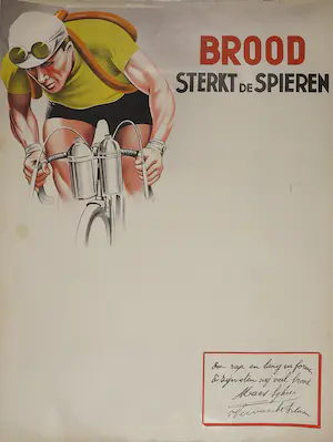 Niet of onleesbaar gesigneerd - Affiche, Brood sterkt de spieren kopen? Bied vanaf 1!