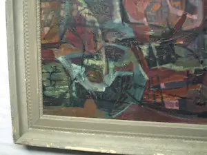 Kor Heemsbergen - Olieverf op paneel, Land voor 2 mensen – ca. 1960 - Ingelijst kopen? Bied vanaf 150!