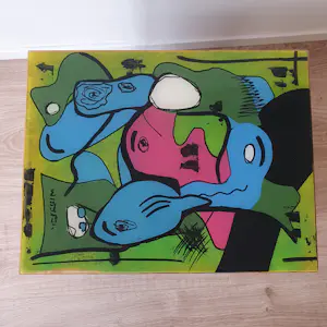 Christian van Hedel - Art Block L geel groen epoxy kopen? Bied vanaf 25!