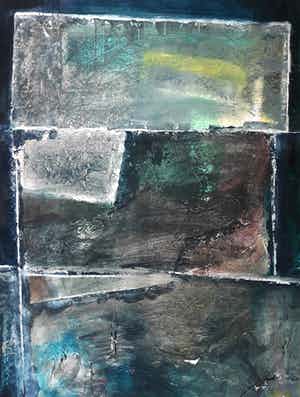 Jan van der Ster - Geometrisch abstracte compositie, acrylverf op papier (groot) verkocht voor € 50!