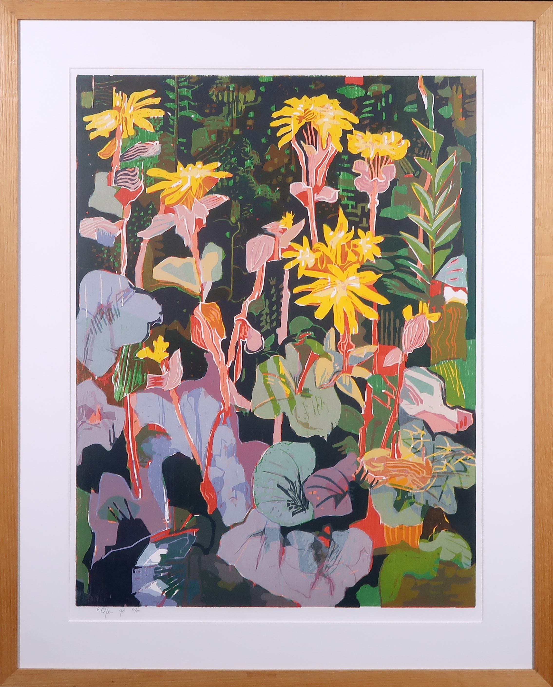 Vincent van Ojen - Houtsnede, Z.T. Bloemen - Ingelijst kopen? Bied vanaf 80!