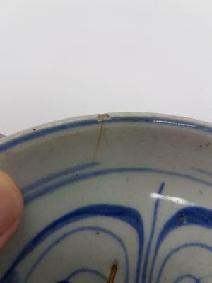 Niet of onleesbaar gesigneerd - Antiek Chinees porselein bordje blauw wit Ming periode, eind 16e -begin 17e eeuw kopen? Bied vanaf 1!