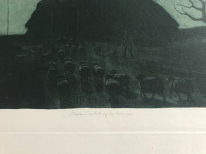 Tjeerd Bottema - Ets/aquatint - Maannacht op de Veluwe - Gesigneerd kopen? Bied vanaf 115!
