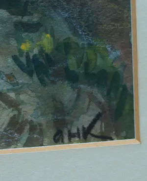 Arnold Koning - Ingelijste aquarel / pastel , Boerin bij Boerderij kopen? Bied vanaf 80!