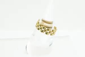 45-  Klein model 18Krt geel gouden Rolex stijl ring - kinder of damesmaat kopen? Bied vanaf 160!