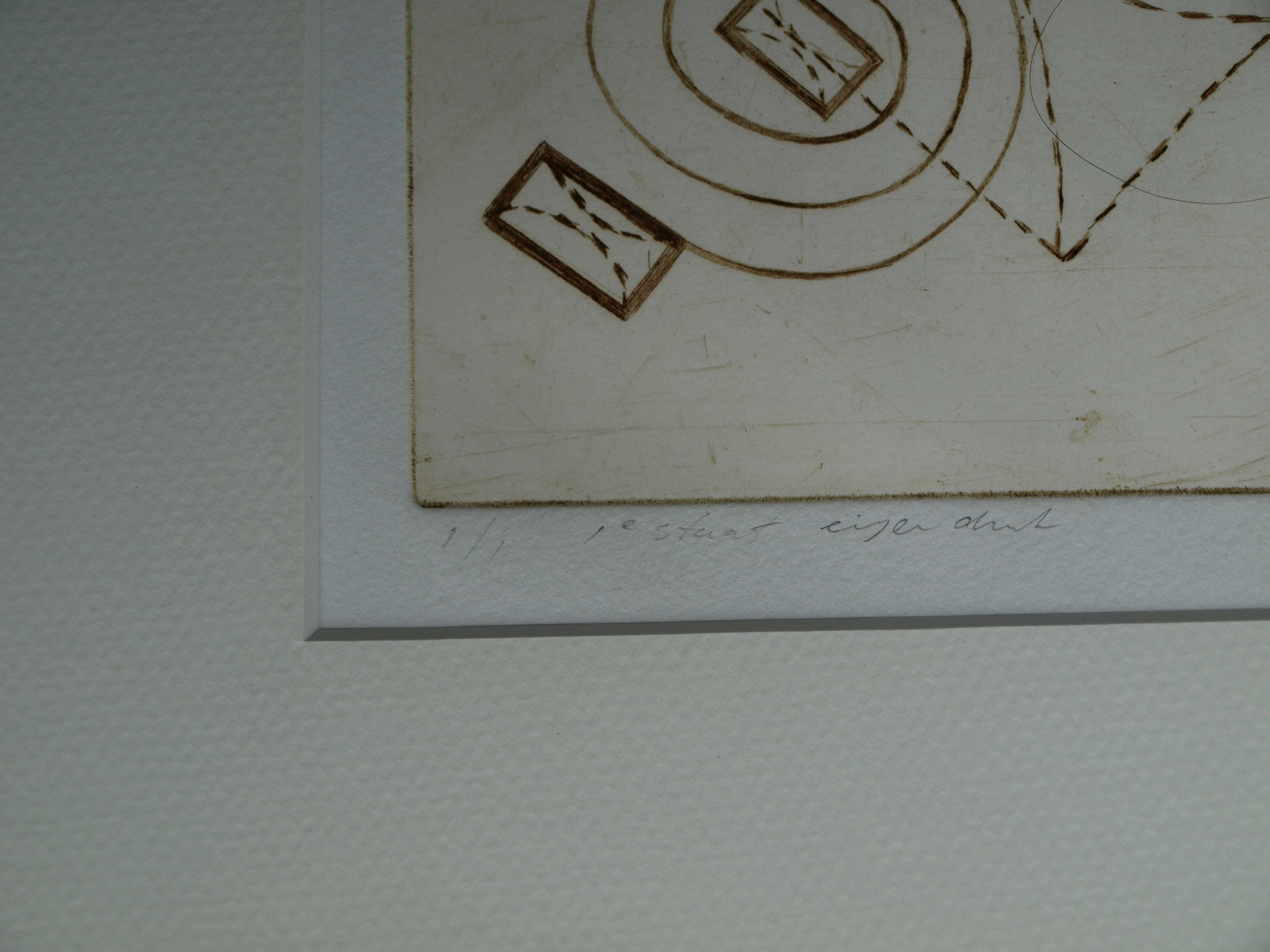 Niet of onleesbaar gesigneerd - Ets , Zonder titel – ingelijst  kopen? Bied vanaf 1!