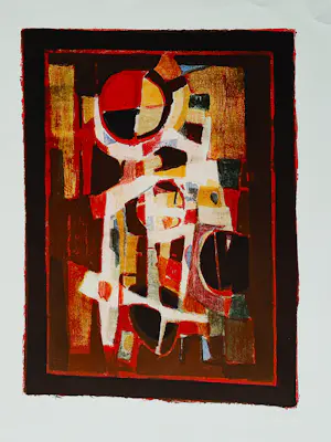 Hans Hafor Forster - Zwitsers kunstschilder en graficus - kleuren Litho - Abstract - gesigneerd kaufen? Bieten Sie von 36!