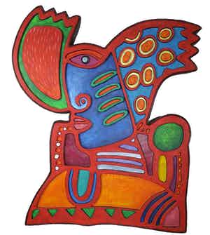 Clemens Briels - Wandsculptuur, El suspiro del viento en las alas (Groot!) verkocht voor € 500!