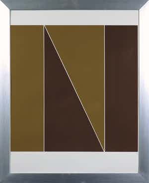 Harry van Kuyk - Zeefdruk, Z.T. Geometrische compositie - Ingelijst verkocht voor € 100!