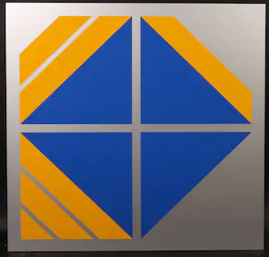 Cyril Lixenberg - Zeefdruk op dibond, Geometrische compositie kopen? Bied vanaf 50!